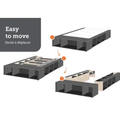 Double Bed with Storage and Baskets - Flexible Pure White