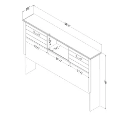 Double Bookcase Headboard - Ulysses Winter Oak