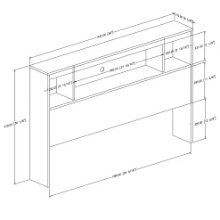 Double Bookcase Headboard Spark - Pure Black