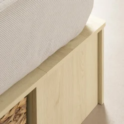 Double Storage Bed with Baskets - Avilla Bleached Oak