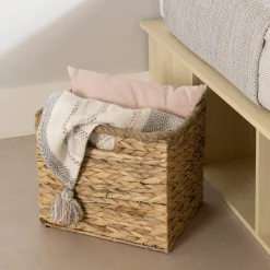 Double Storage Bed with Baskets - Avilla Bleached Oak