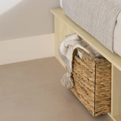 Double Storage Bed with Baskets - Avilla Bleached Oak