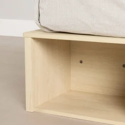 Double Storage Bed with Baskets - Avilla Bleached Oak