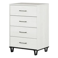 4-Drawer Chest - Arlen White Pine and Black Matte