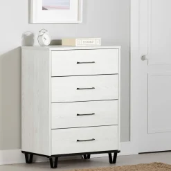 4-Drawer Chest - Arlen White Pine and Black Matte
