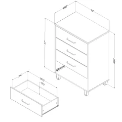 4-Drawer Chest - Arlen White Pine and Black Matte