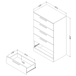 5-Drawer Chest - Step One Essential - Gray Oak