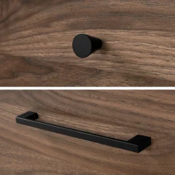 7-Drawer Double Dresser - Flam Natural Walnut and Matte Black