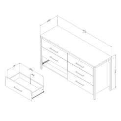 6-Drawer Double Dresser - Gravity Rubbed Black