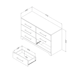 6-Drawer Double Dresser - Primo Rustic Oak