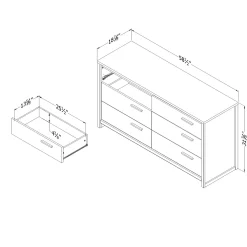 6-Drawer Double Dresser - Tao Natural Walnut