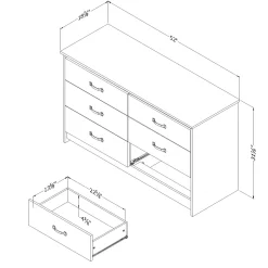 6-Drawer Double Dresser - Tassio Nordik Oak
