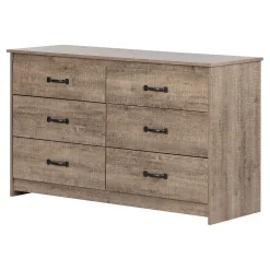 6-Drawer Double Dresser - Tassio Weathered Oak