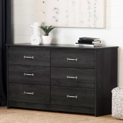6-Drawer Double Dresser - Tassio Gray Oak