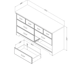 6-Drawer Double Dresser - Versa Gray Maple