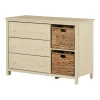 3-Drawer Dresser with Baskets - Cotton Candy Bleached Oak