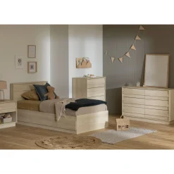 3-Drawer Mates Bed - August Bleached Oak