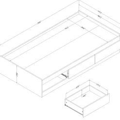 3-Drawer Mates Bed - August Bleached Oak
