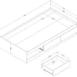 3-Drawer Mates Bed - Noah Bleached Oak