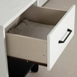 1-Drawer Nightstand - Arlen White Pine and Black Matte