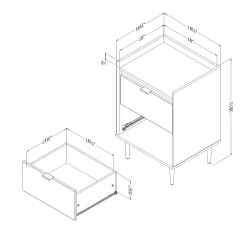 2-Drawer Nightstand - Hype Winter Oak