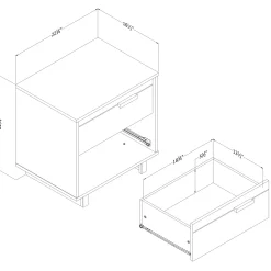 2-Drawer Nightstand - Noah Bleached Oak