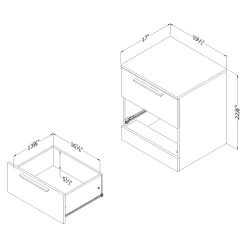 2-Drawer Nightstand - Step One Essential Gray Oak