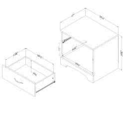 1-Drawer Nightstand - Step One Weathered Oak