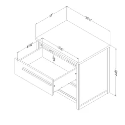 2-Drawer Nightstand - Tao Gray Oak
