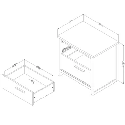 2-Drawer Nightstand - Tao Natural Walnut