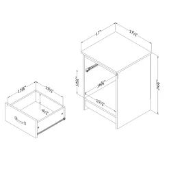 1-Drawer Nightstand - Tassio Gray Oak