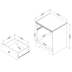 1-Drawer Nightstand - Zach Gray Oak