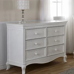 Dresser 6-Drawer Diamante Vintage White