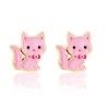 Earrings - pink Cat