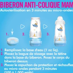 Easy Start Anti-Colic Baby 9oz Bottle (2) - Grey/Ivory