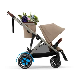 eGazelle S Electronic Assist Stroller - Taupe Frame with Almond Beige Seat
