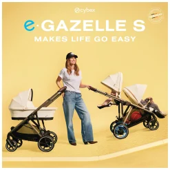 eGazelle S Electronic Assist Stroller - Taupe Frame with Almond Beige Seat