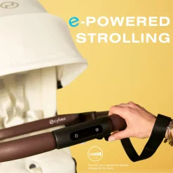 eGazelle S Electronic Assist Stroller - Silver Frame with Moon Black Seat