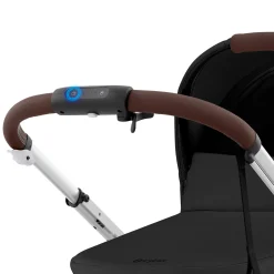 eGazelle S Electronic Assist Stroller - Silver Frame with Moon Black Seat