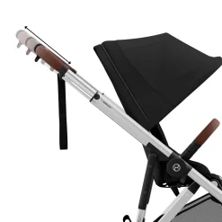 eGazelle S Electronic Assist Stroller - Silver Frame with Moon Black Seat