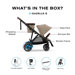 eGazelle S Electronic Assist Stroller - Black / Almond