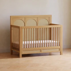 Eloise 4-in-1 Convertible Crib - Honey & Performance Sand Eco-Weave