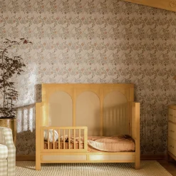 Eloise 4-in-1 Convertible Crib - Honey & Performance Sand Eco-Weave