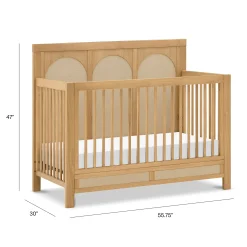 Eloise 4-in-1 Convertible Crib - Honey & Performance Sand Eco-Weave