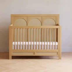 Eloise 4-in-1 Convertible Crib - Honey & Performance Sand Eco-Weave