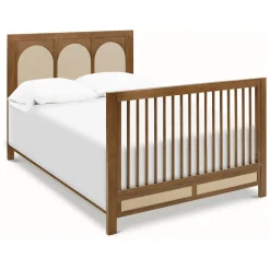 Eloise 4-in-1 Convertible Crib - Walnut & Performance Sand Eco-Weave