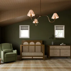 Eloise 4-in-1 Convertible Crib - Walnut & Performance Sand Eco-Weave