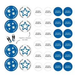 Essential Name Labels - Blue patterns