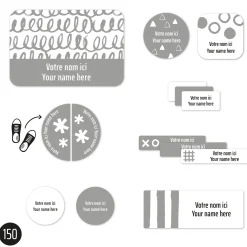 Essential Name Labels - Grey patterns