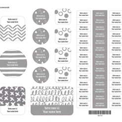 Essential Name Labels - Grey patterns